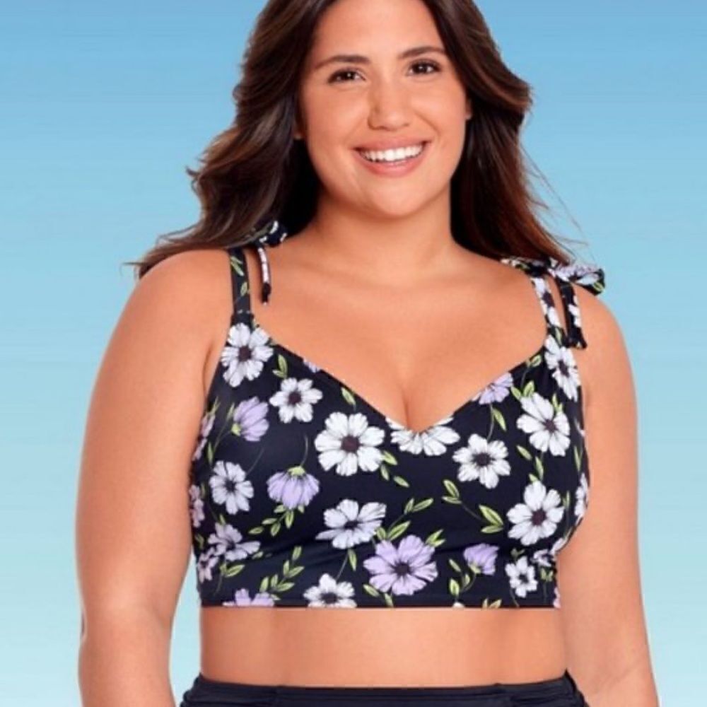 NEW Beach Betty by Miracle Brands Floral Bikini Top Women’s 3XL